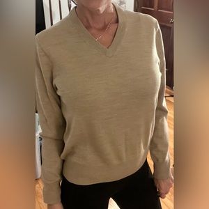 Brooks Brothers Tan/Brown Saxon Wool Womens Sweater Size Small
